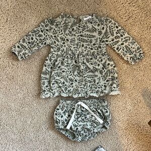 0-3 months City Mouse matching set with botanical print